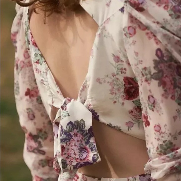 FOR LOVE AND LEMONS ROSS RUCHED RUFFLE MIDI DRESS - Picture 2 of 8